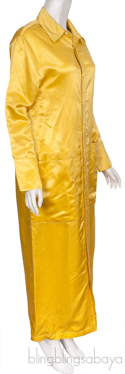 Yellow Satin Dress