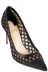 Black Cut-out Mesh Pointed Toe