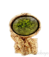 Arty Oval Ring Emerald Green