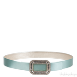 Roger Vivier Green Pilgrim Satin Crystal Belt