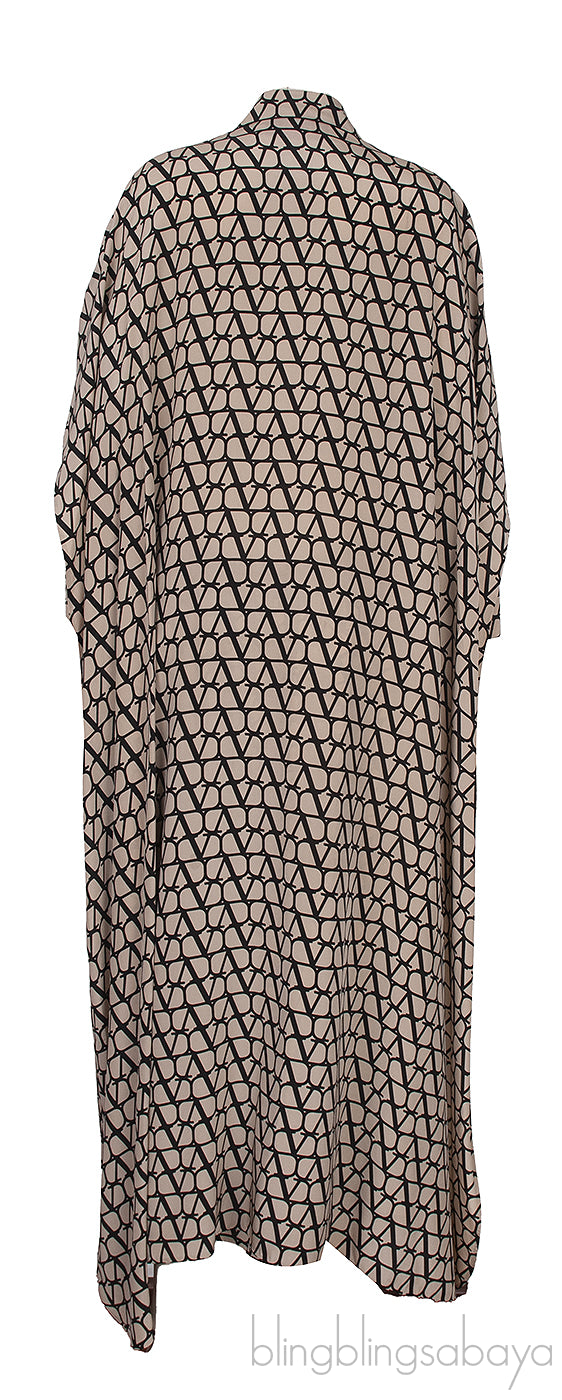 Neutral Toile Iconographe  Printed Silk Midi Dress