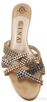 Tri-color Crystal Mini Kitten Heels