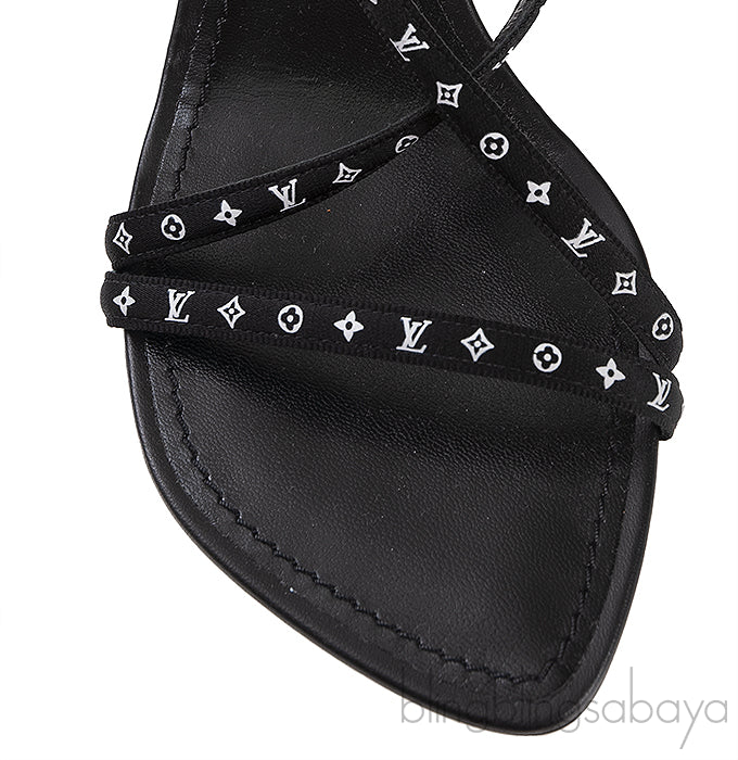 Black Monogram Citizen Strappy Sandals