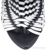 Black / White Monochrome Woven Sandals