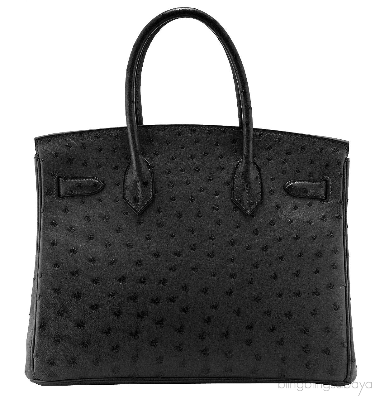 Birkin 30 Black Ostrich PHW