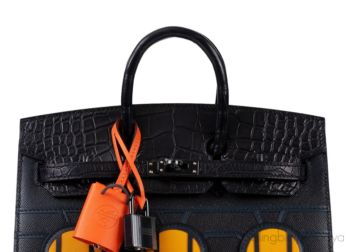Sac Birkin 20 Sellier Faubourg So Black Crocodile Bag