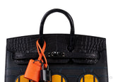 Sac Birkin 20 Sellier Faubourg So Black Crocodile Bag