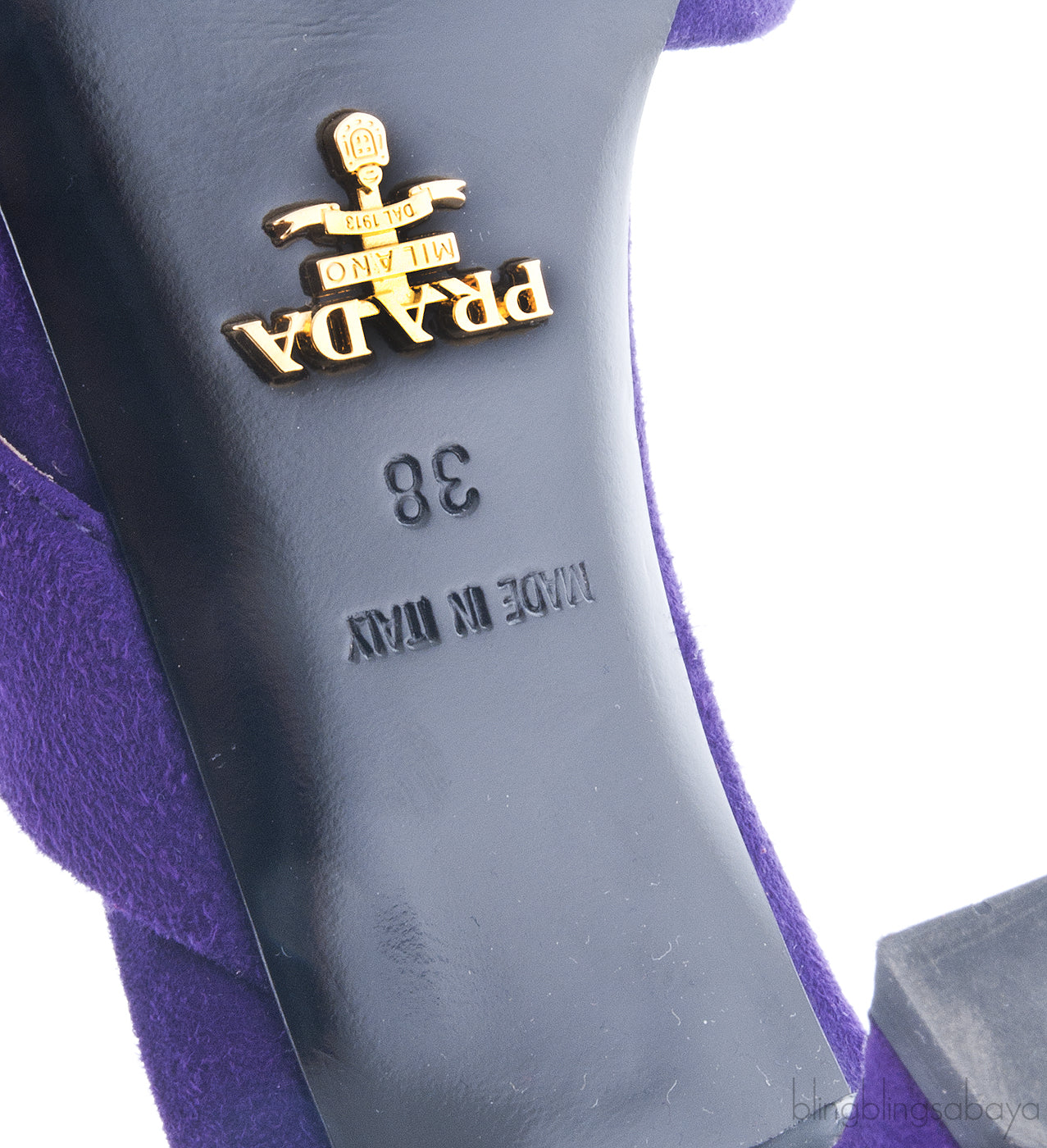 Purple Suede Red Crystal Sandals