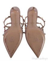 Nude Matte Rockstud Pointed Toe Mule