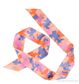 Orange Multi-color Abstract Print Twilly