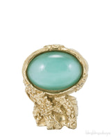 Arty Oval Ring Aqua Green