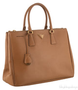 Gold Saffiano Double Zip Tote