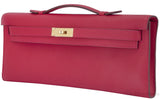 Kelly Cut Vermillon Swift Clutch GHW