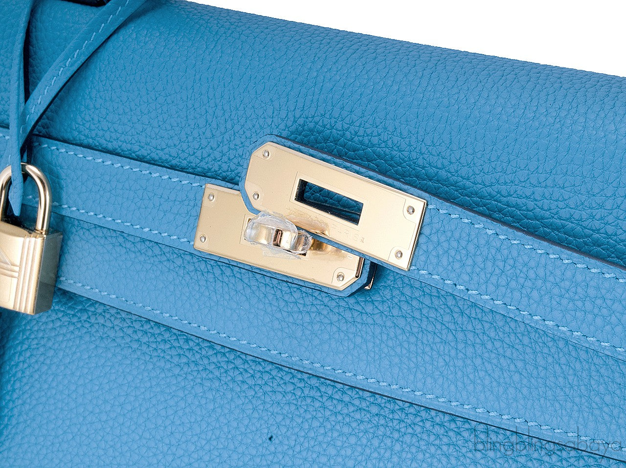 Kelly 35 Blue Turquoise Togo GHW