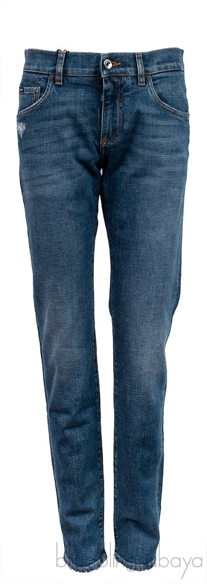 Skinny Distressed Blue Denim