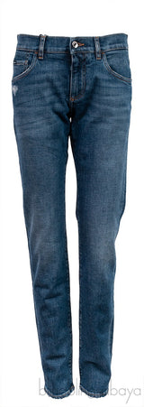 Skinny Distressed Blue Denim