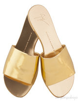 Gold Flat Leather Mule