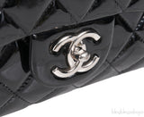 Chanel Black Patent Maxi Double Flap Quilted Bag