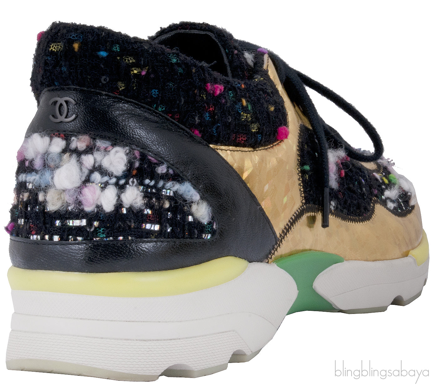 Metallic Gold Boucle Sneakers