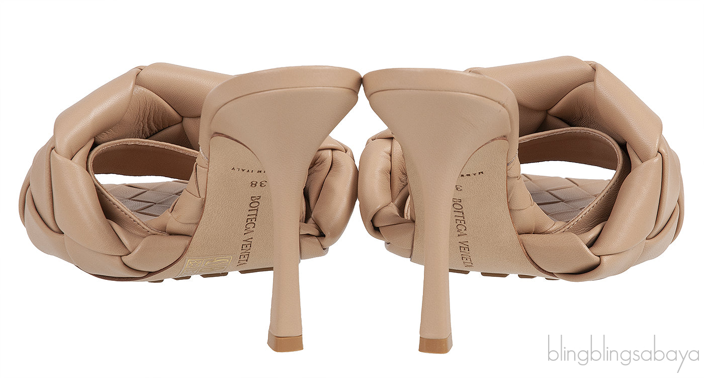 Bottega Veneta Nude Lido Intrecciato Square Toe Mule 38