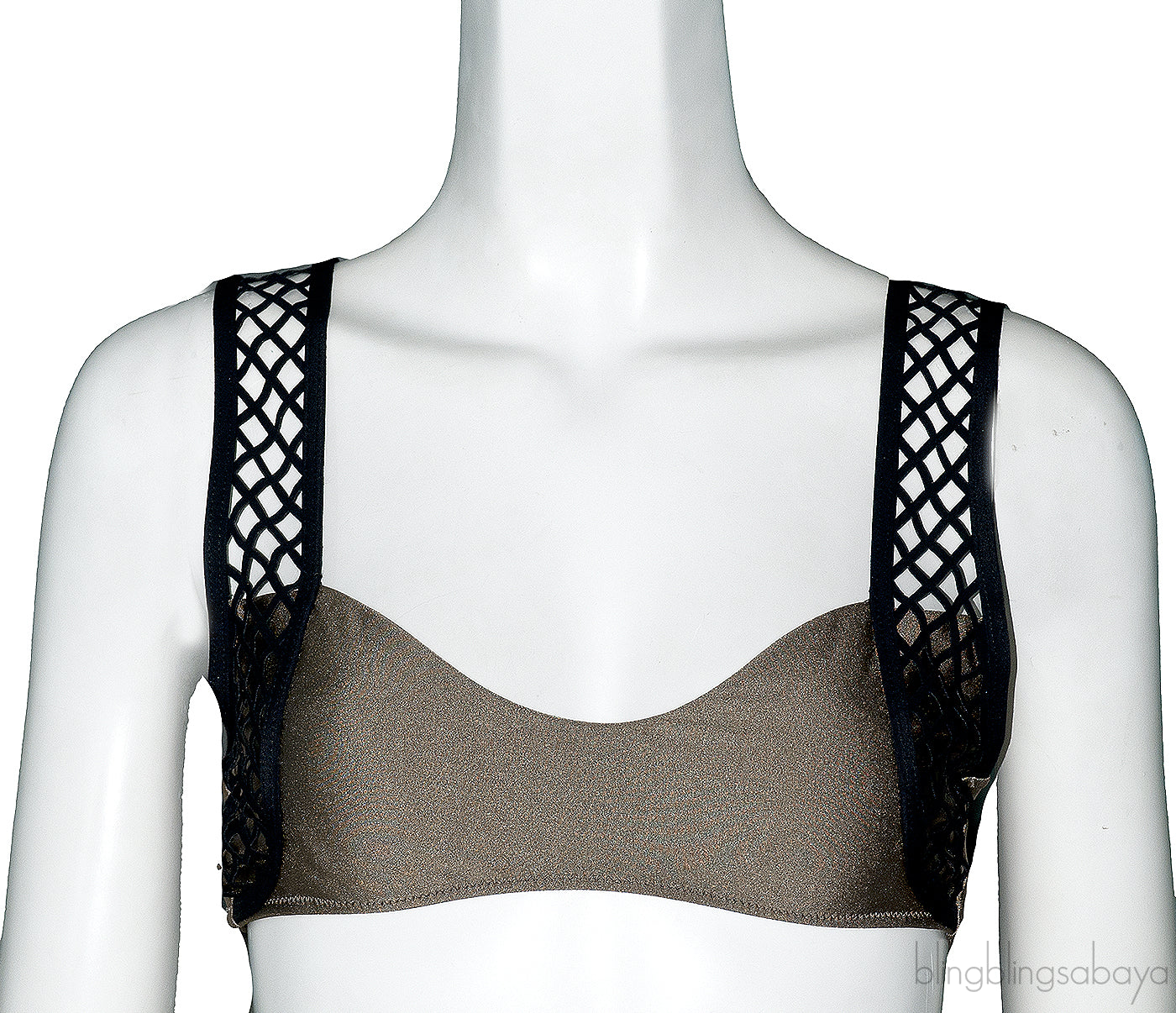 Metallic Knox Lattice Trimmed Bikini & Top