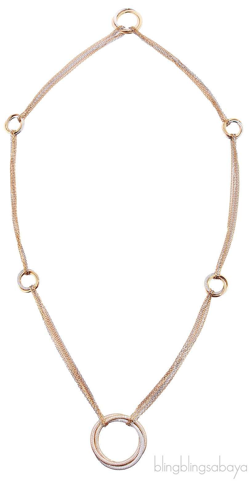 Trinity Tricolor Diamond Necklace