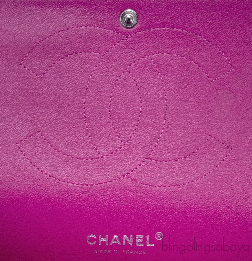 Fuchsia Quilted Maxi Flap Bag