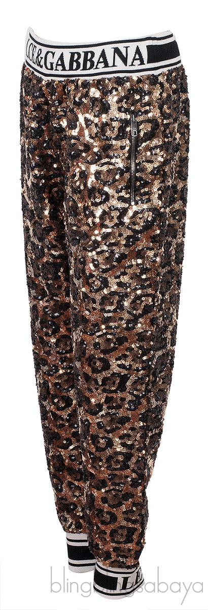 Sequined Leopard Trouser
