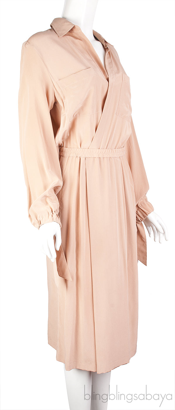 Blush Slit Back Shirtdress