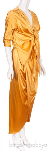 Gold Silk Long Dress