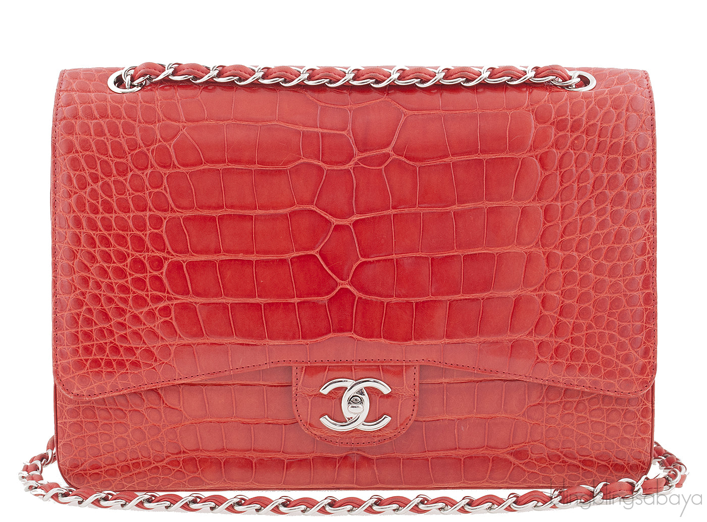 Classic Maxi Brick Croc Flap Bag