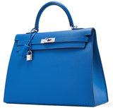 Kelly 35 Blue Mykonos Epsom Sellier