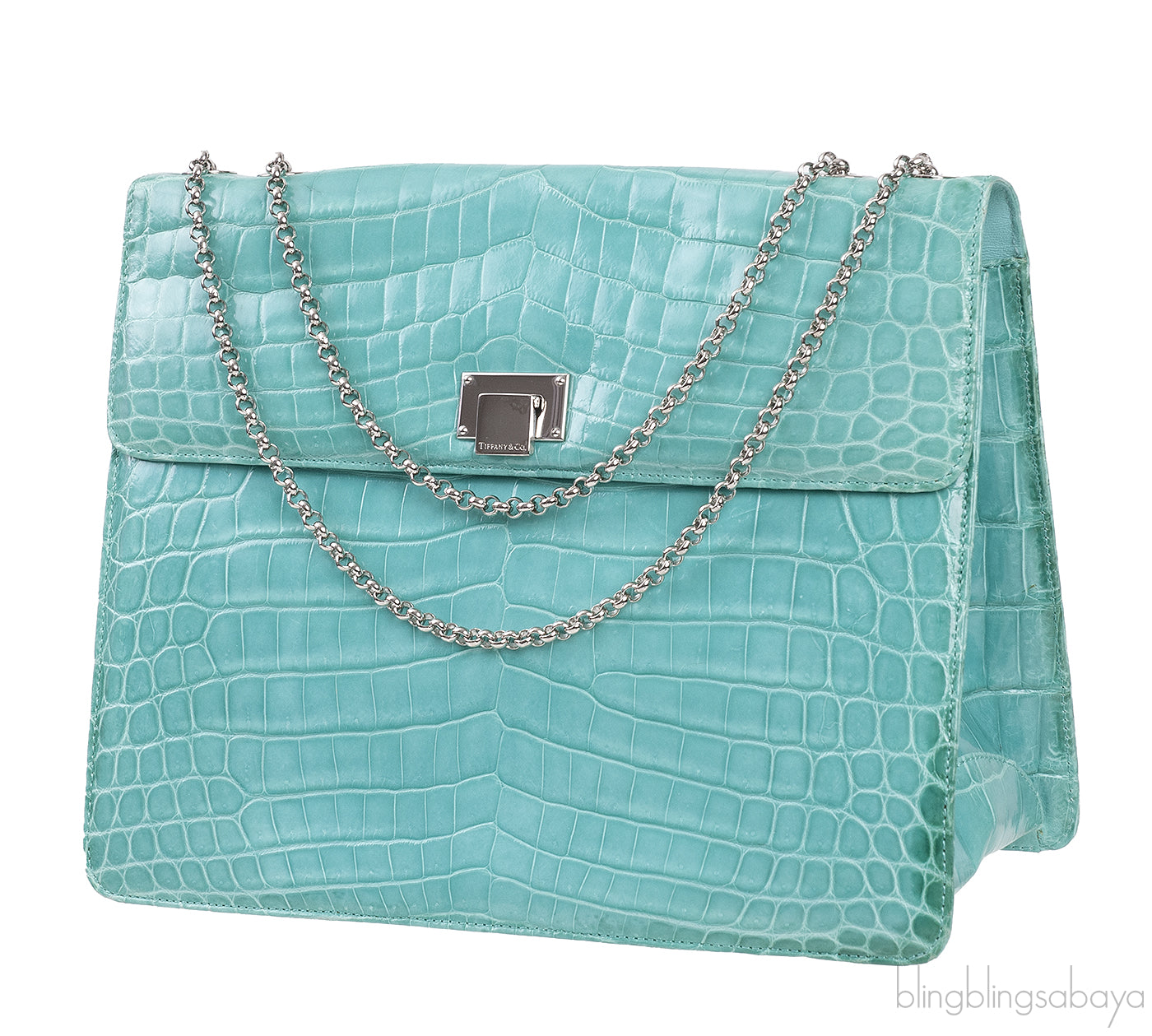Glazed Crocodile Lunchbox Large Tiffany Blue Bag