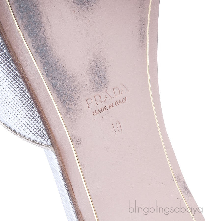Vernice Saffiano Bicolor Open Toe Slide