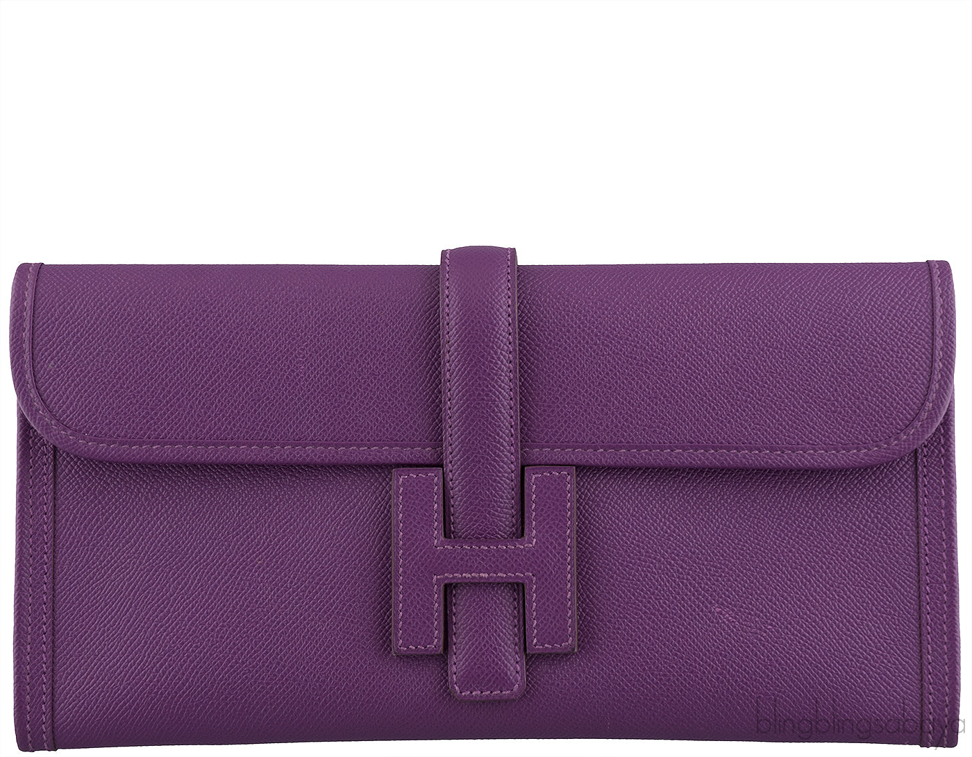 Jige Elan Clutch Epsom Anemone