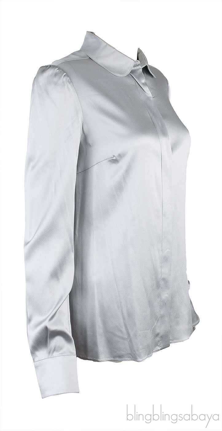 Metallic Grey Long Sleeve Shirt
