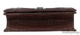 Christian Dior Diorama Brown Crocodile Flap Bag