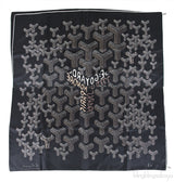 Silk Goyardine Black Scarf