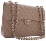 XL Jumbo Tan Caviar Leather