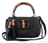 Black Bamboo Top Handle Bag