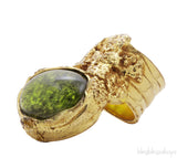 Arty Oval Ring Emerald Green