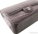 Ombre Grey Crocodile Flap Bag