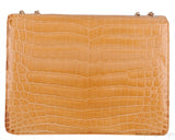 Beige Cornelia Lunch Box Crocodile Bag