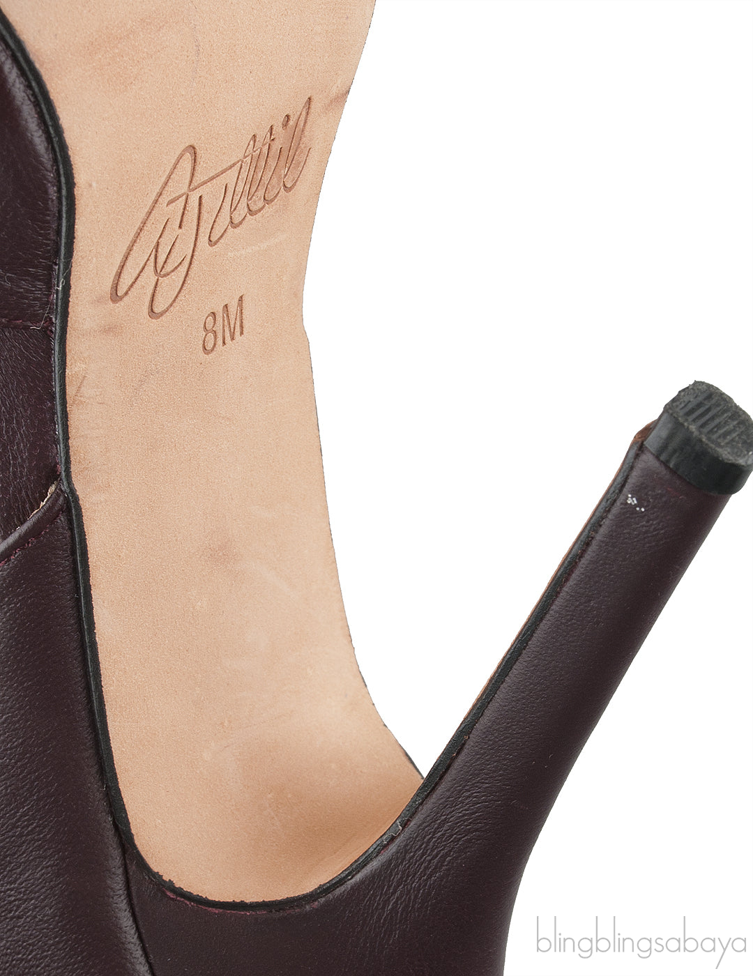 Burgundy Bow Leather Pump