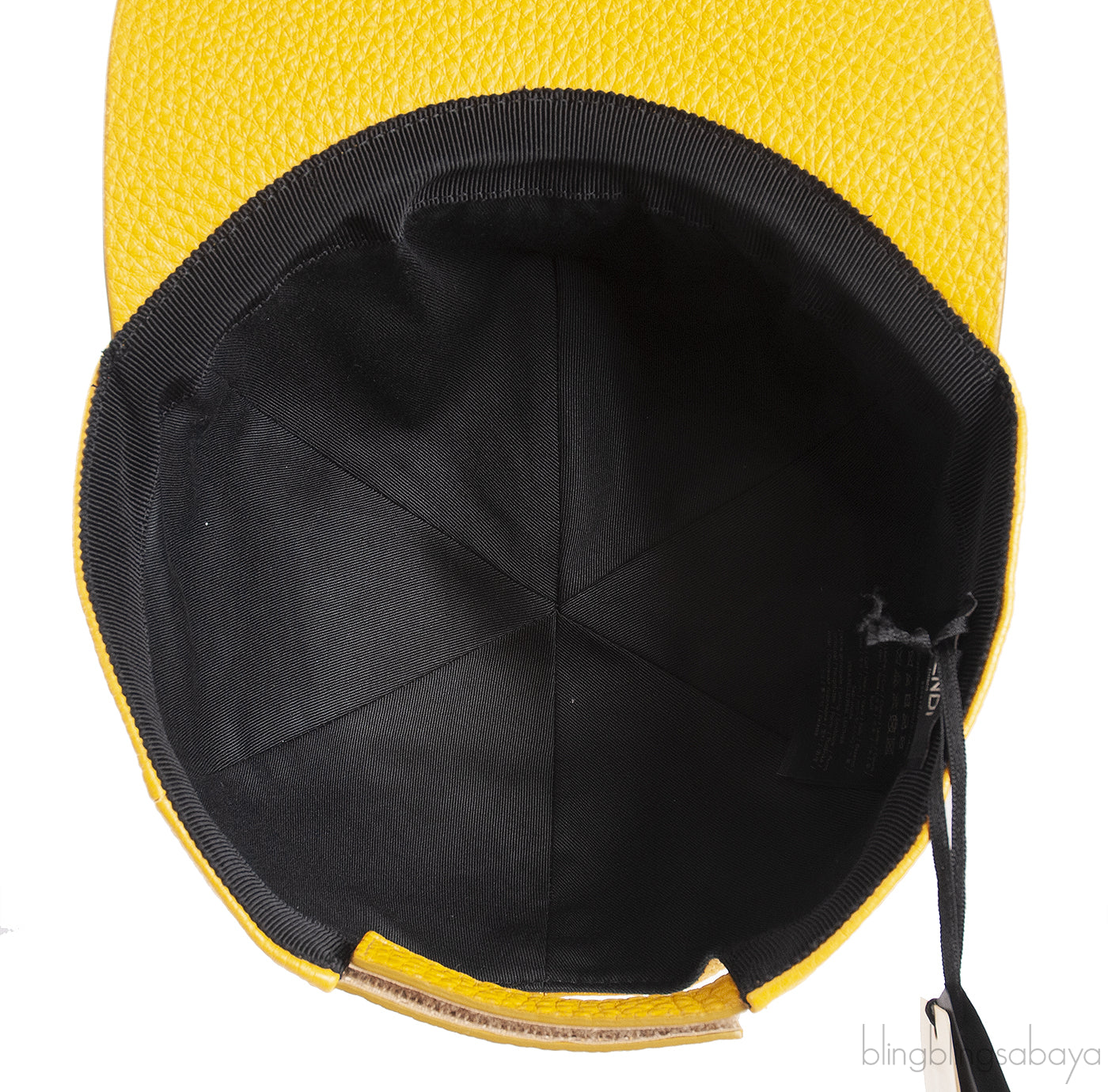 Yellow Logo Leather Baseball Cap