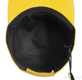 Yellow Logo Leather Baseball Cap