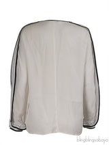 Chloe Milk White and Black Trim Blouse