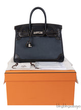 Hermès Birkin 35 Ghillies Noir Veau Evercolor Denim Fonce