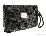 Sequin Black Pochette Rococo
