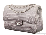 Ombre Grey Crocodile Flap Bag